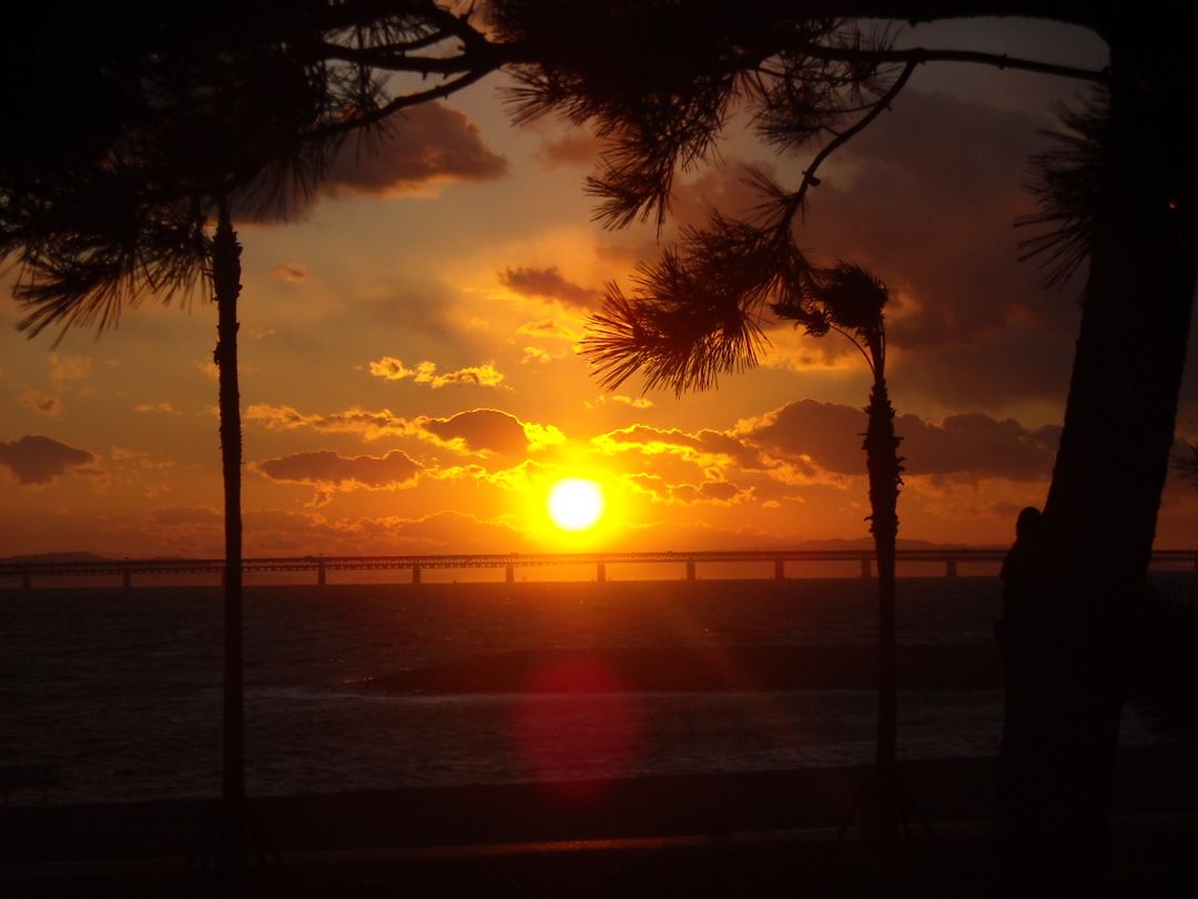 二色の浜の夕陽