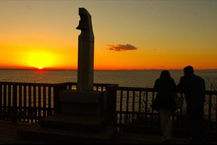 夕陽の美しい「土肥恋人岬」