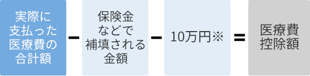 医療費控除額の算出方法の図
